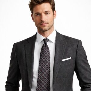 Christian Dior Monsieur Vintage Silk Tie Navy Red Geometric